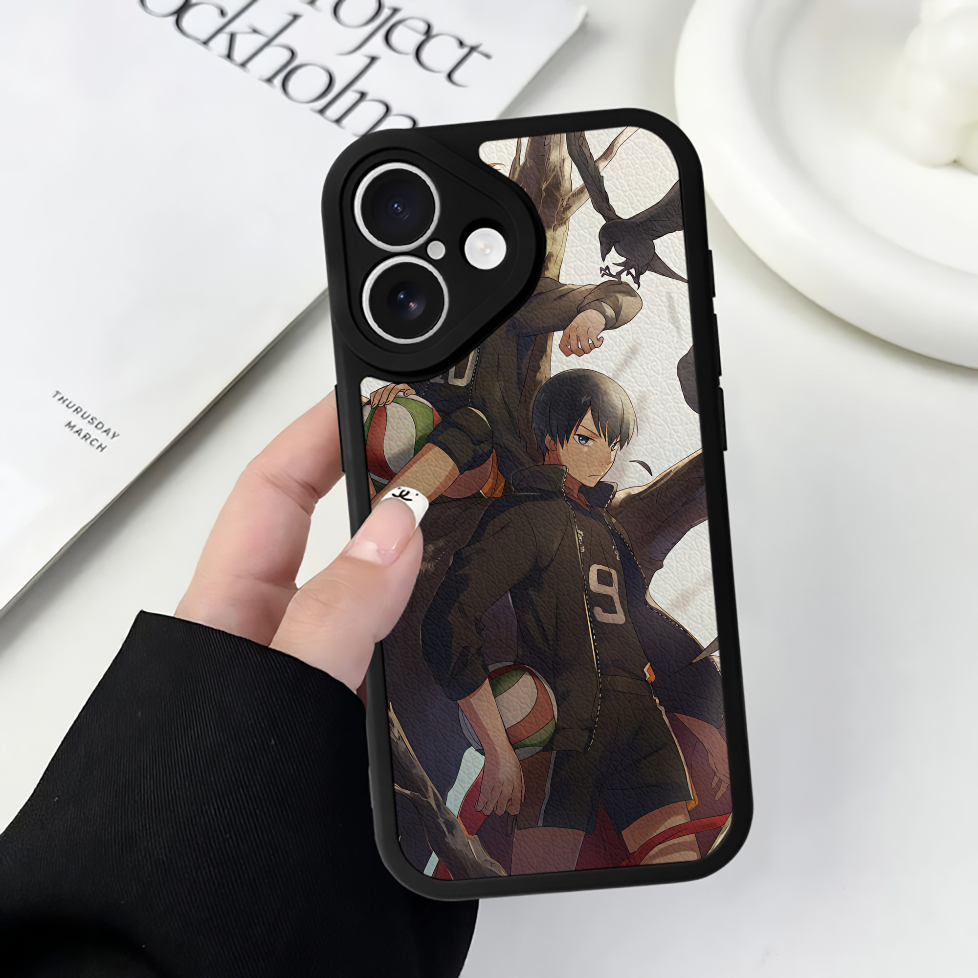 （画像用） ハイキュー!! Haikyu!! 【iPhone 16シリーズ対応】シリコンスマホケース（レザー調） 材質：シリコン